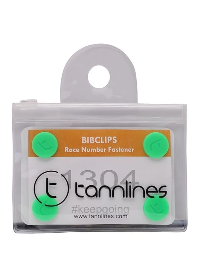 Tannlines BibClips - Marathon Race Number Fastener (Set of 6 Clips) ( Green )