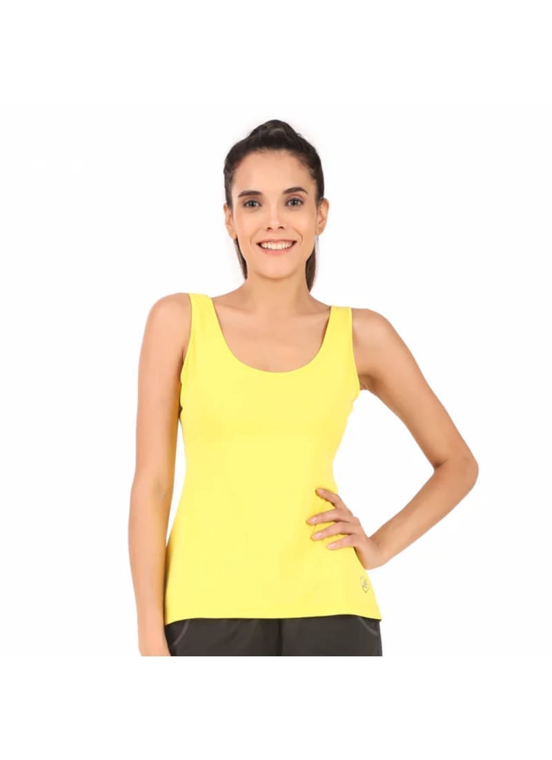 Back Cut-Out Sleeveless Tshirt For Women (Yellow)