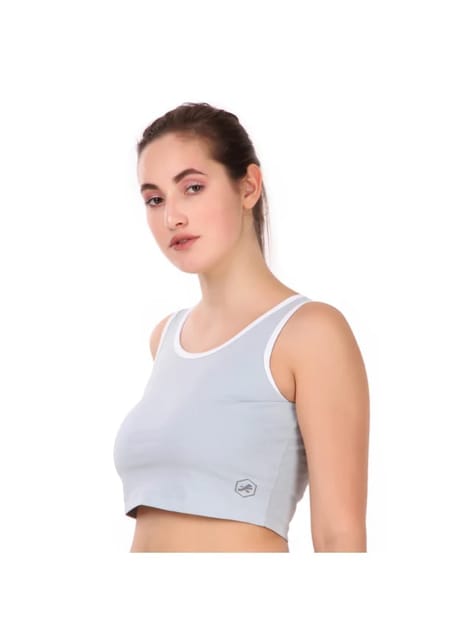 Cotton Crop Tank Top For Women (Sky)