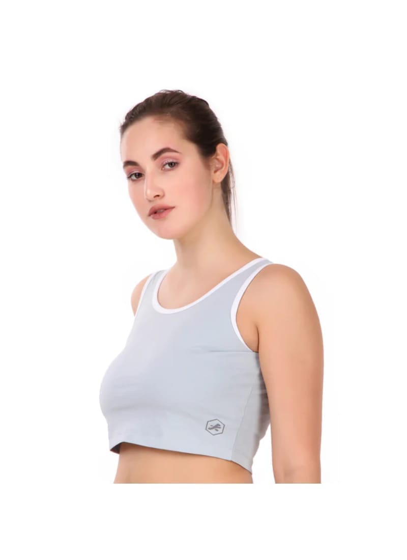 Cotton Crop Tank Top For Women (Sky)