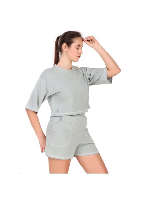 Cotton Crop Top For Women (Light Green)