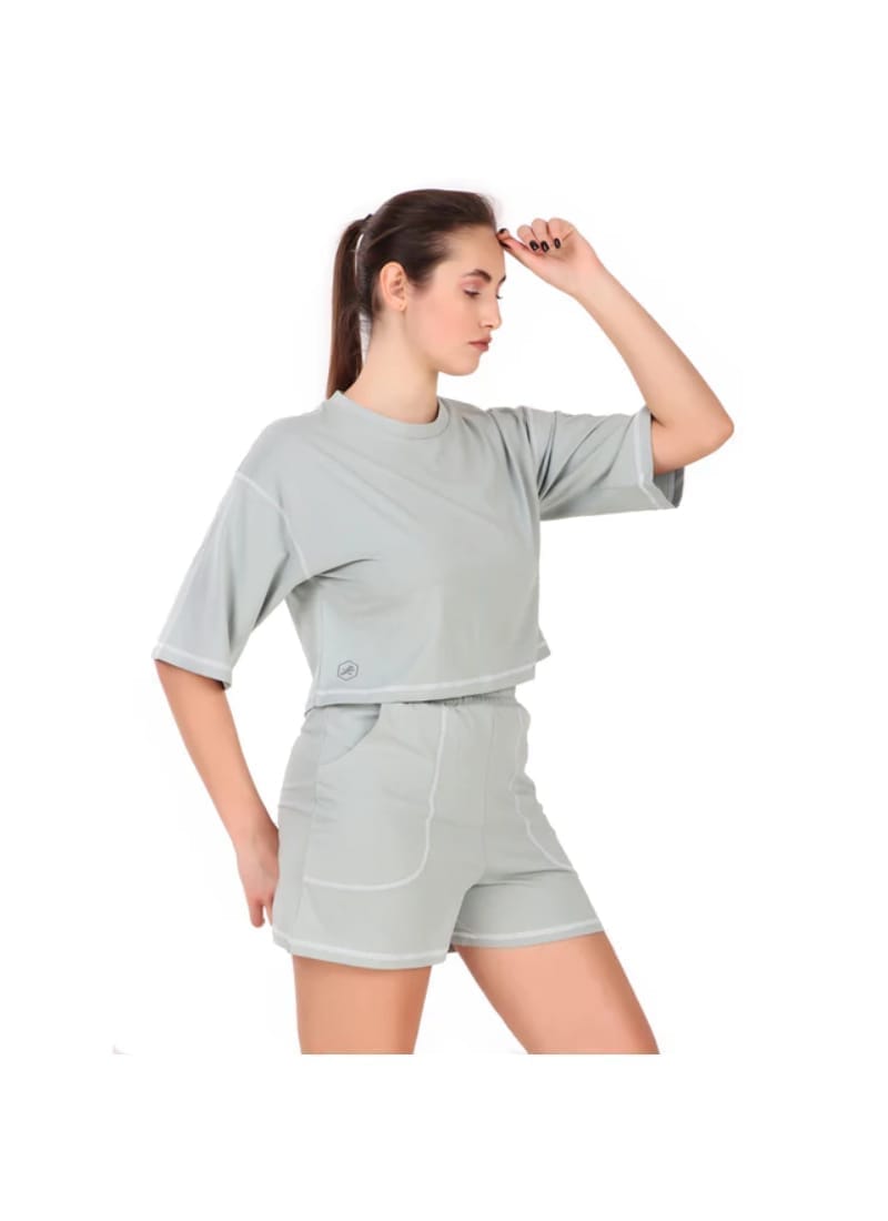 Cotton Crop Top For Women (Light Green)