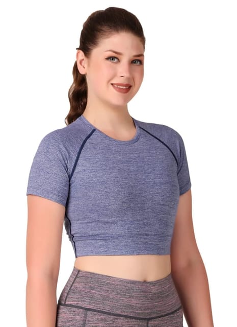 Compression Crop Top For Women (Purple Heather)