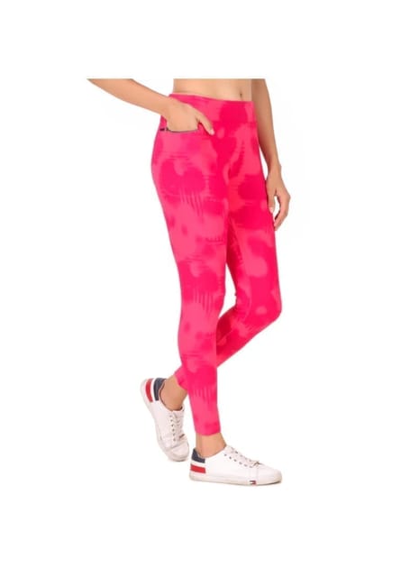 Gym Yoga Running Legging For Women Zip Pocket (Pink)