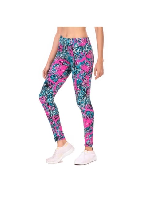 Gym Yoga Running Legging For Women Zip Pocket (Teal/pink)