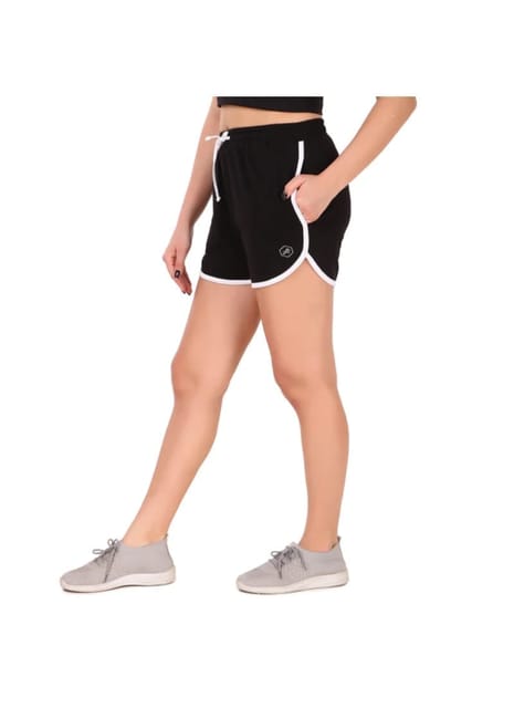 Cotton Leisure Shorts For Women (Black)