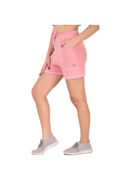 Cotton Lounge Shorts For Women (Pink)