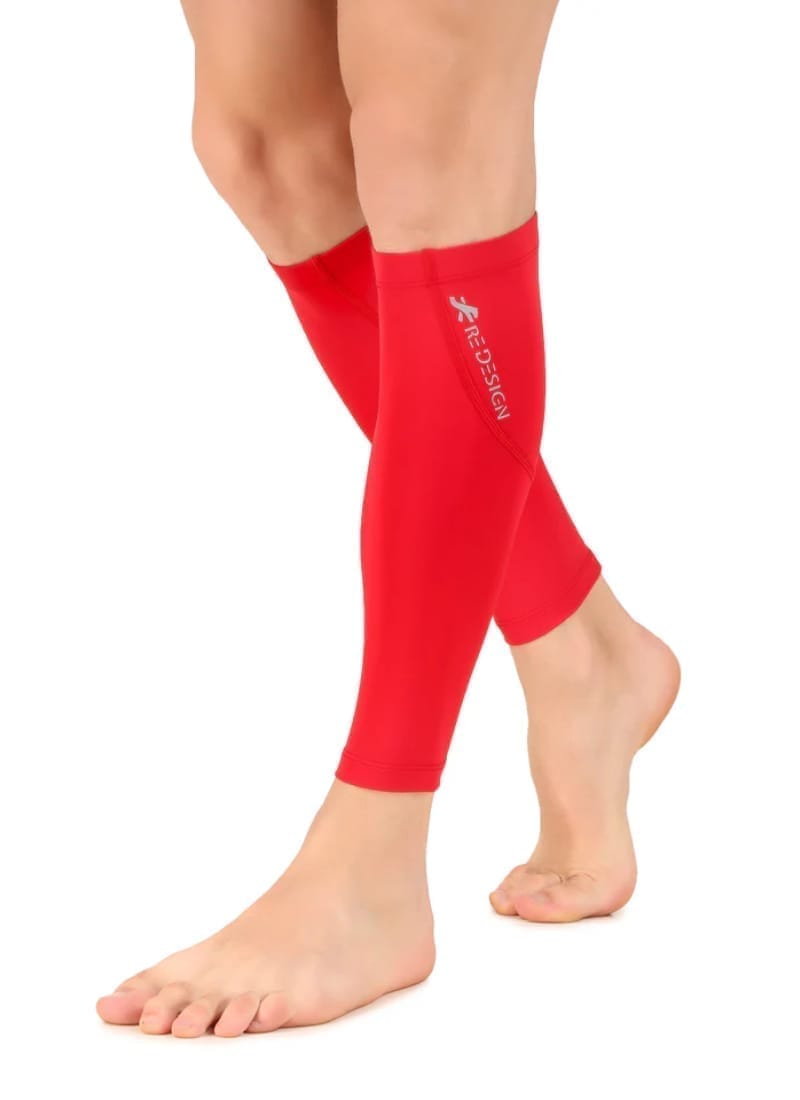 Nylon Compression Calf Sleeves (Red)