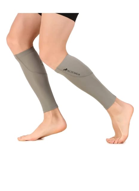 Nylon Compression Calf Sleeves (Light Grey)