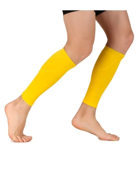 Nylon Compression Calf Sleeves (Yellow)