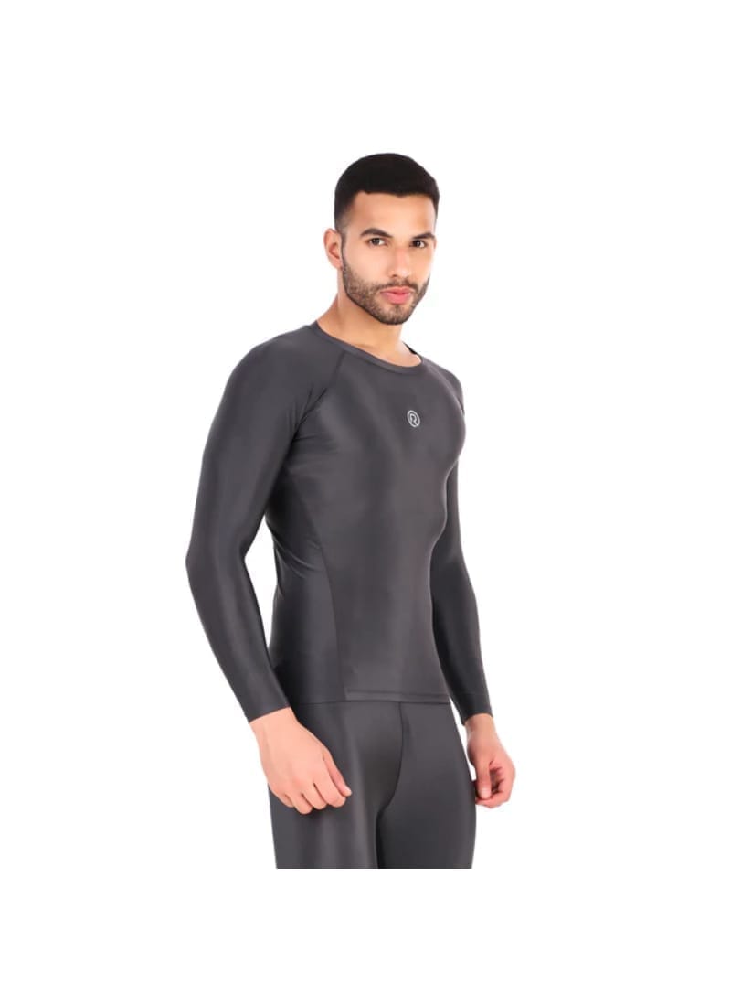 Recharge Polyester Compression Top Full Sleeve (Dark Grey)