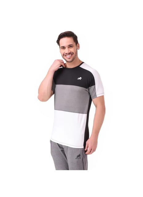 Performance Colorblock Tshirt For Men (BK/GY/WT)
