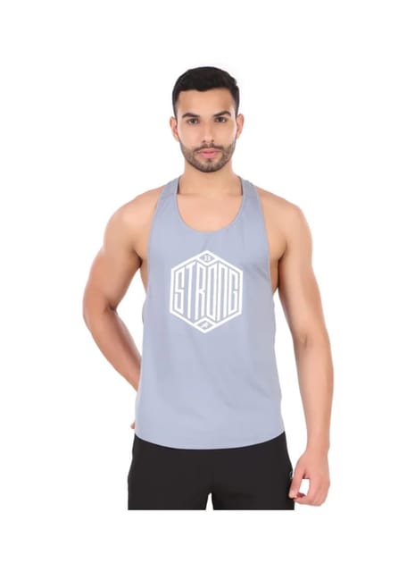 Gym Stringer For Men (Stone Blue)