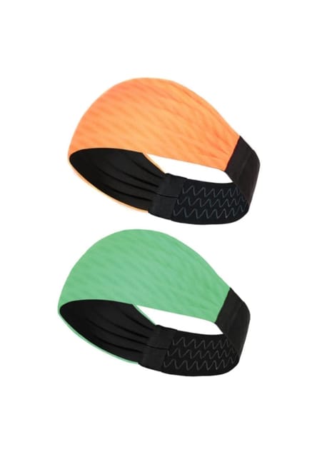 Sports Headband For Men and Women pack of two  (Creamsicle Orange/Green)