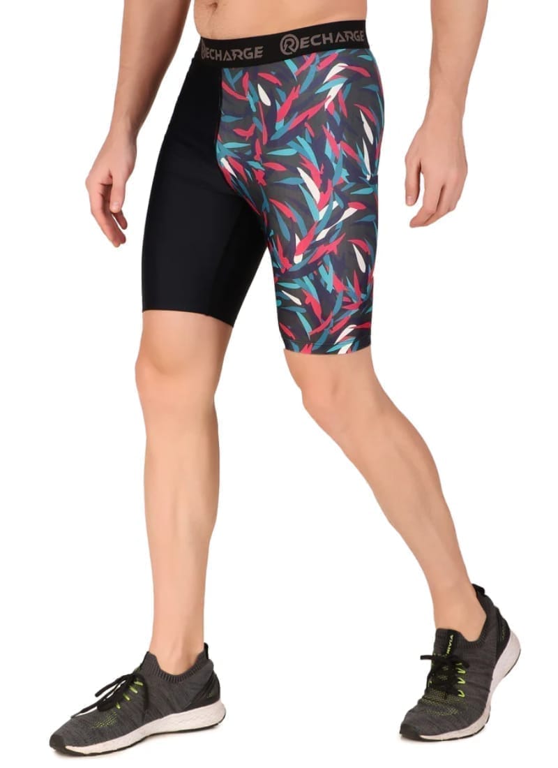 Men's Polyester Pocket Compression Shorts (1L Picasso)