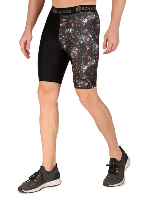 Men's Polyester Pocket Compression Shorts (1L Splash)
