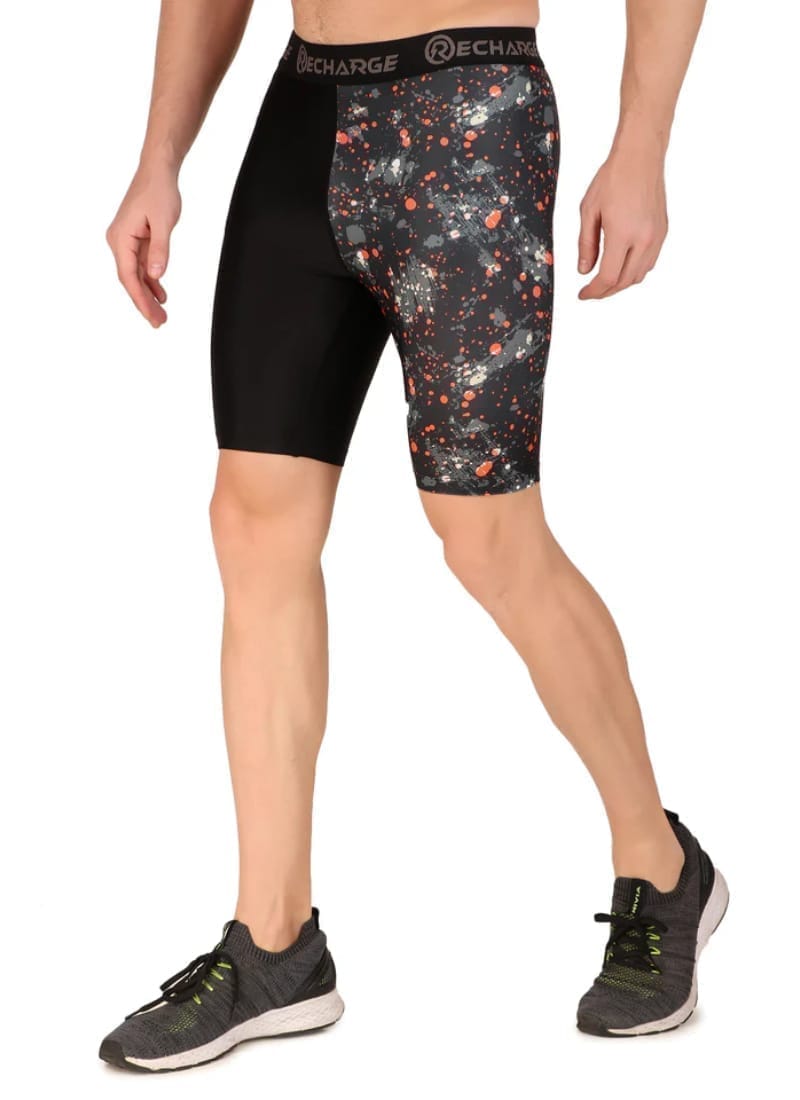 Men's Polyester Pocket Compression Shorts (1L Splash)