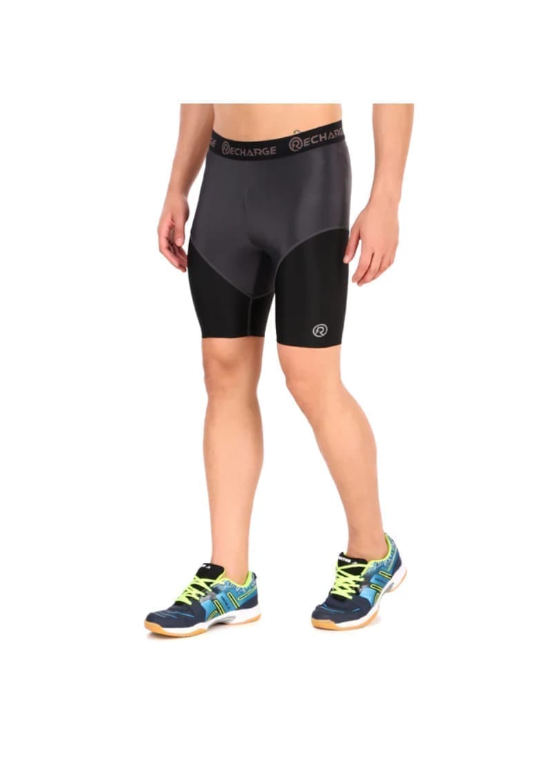 Men's DC Polyester Compression Shorts (Black/Grey)