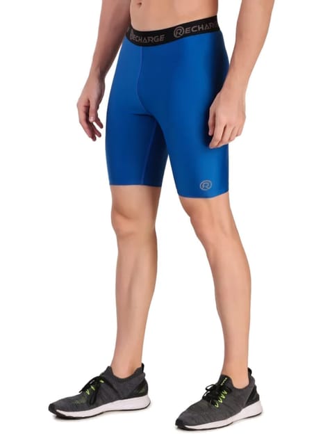 Men's Polyester Compression Shorts (Royal Blue)