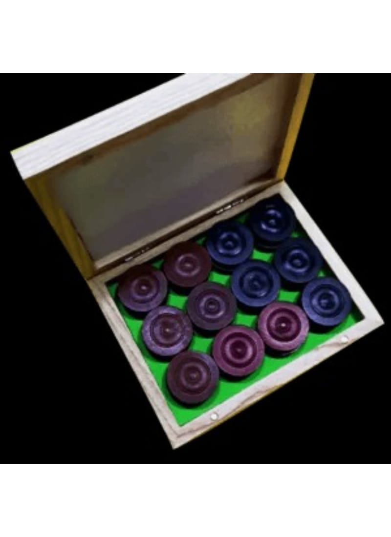 Synco Premia Carrom Board Coins In Ashwood Wooden Box