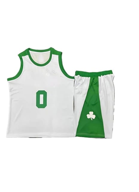 AASHRAY Basketball Replica NBA Bos*ton Cel*tics Swingman Champions of Gold Tatum 0 Player Version Quality Jersey with Shorts Set for Mens Womens Youth Boys Knit Rib Round Neck & Armholes