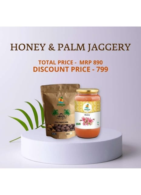 Buy Pragati Natural Honey 2kg & Palm Jaggery solid 1kg(100% Pure Organic)-15% off