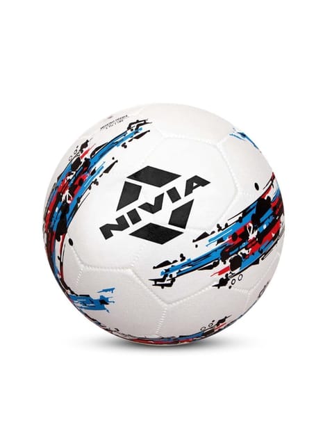 Nivia Storm Football | Rubberized Moulded | Suitable for Hard Ground Without Grass | Training Ball | Soccer Ball | for Men/Women | Football Size - 5 (White)