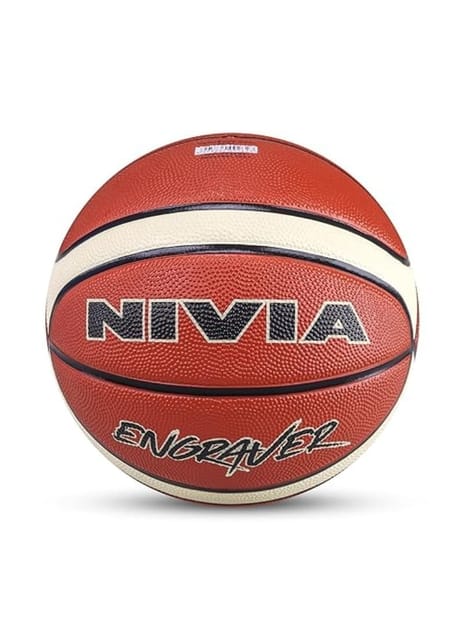 Nivia Engraver/14 Panel/Soft Rubberized Moulded/Indoor Basketball/for Men/Size - 7 (Multicolor)