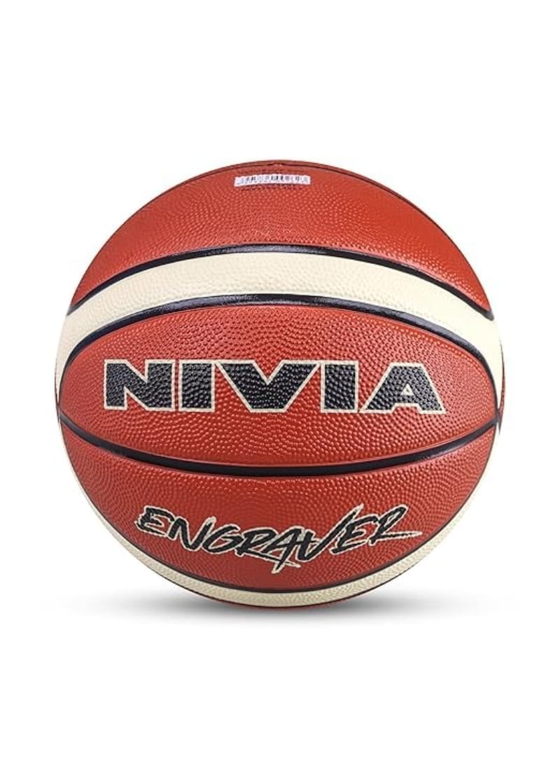 Nivia Engraver/14 Panel/Soft Rubberized Moulded/Indoor Basketball/for Men/Size - 7 (Multicolor)