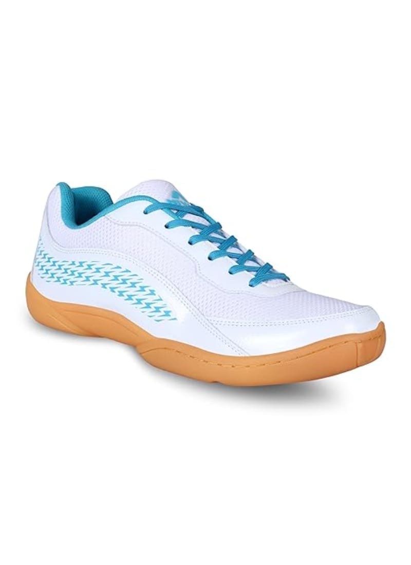 Nivia Flash 2.0 Badminton Shoes for Men | Your Go-to Shoe for Pickleball, Padel, and All Court Sports | Badminton Sports Shoes | (Blue/White/Sky Blue)