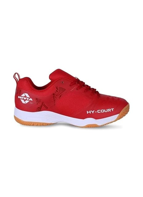 NIVIA HY-Court 2.1 Badminton Shoes for Men (Red)