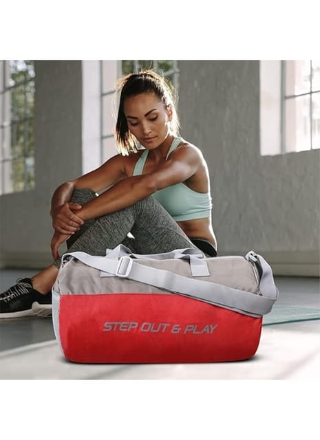 Nivia Polyester Beast-3, Unisex Gym Bags, Shoulder Bag for Men & Women, Carry Gym Accessories, Fitness Bag, Sports & Travel Bag, Sports Kit (Red)