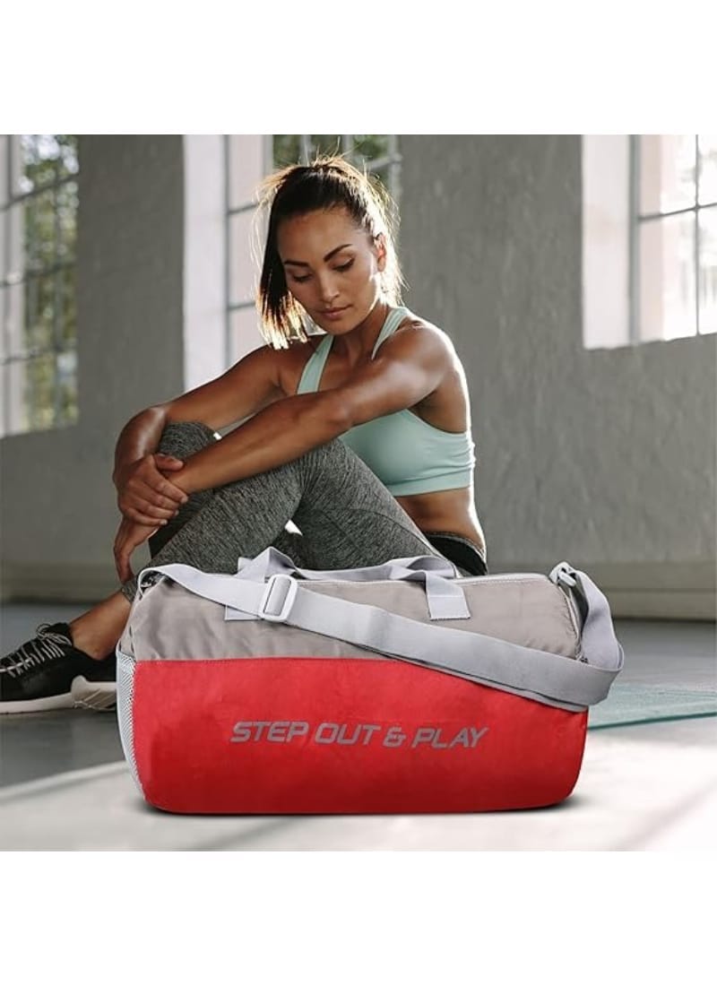 Nivia Polyester Beast-3, Unisex Gym Bags, Shoulder Bag for Men & Women, Carry Gym Accessories, Fitness Bag, Sports & Travel Bag, Sports Kit (Red)