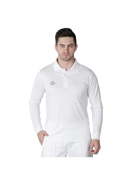 Nivia Lords Full Sleeves Cricket Jersey for Men | Cricket Kit | Cricket T-Shirt (White)