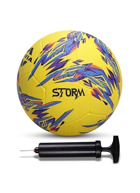 Nivia Combo Storm 2.0 Football (Size - 5, Yellow) with Ball Pump