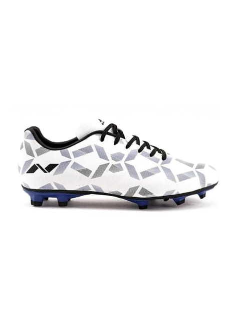 Nivia Coplar Football Stud Shoe for Men/Sports and Soccer Shoe/Comfortable and Lightweight ( White/Black )
