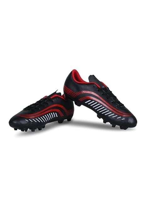 Nivia Impact Football Studs for Men/Sports and Soccer/Comfortable and Lightweight ( Black/Red )