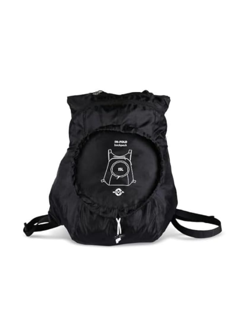 Nivia In-Fold Backpack Bag, Compact Backpack for Men & Women, Portable & Foldable Backpack, Color : Black (Free Size)
