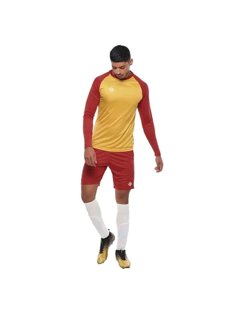 Nivia Men Destroyer Football Jersey Set Full Sleeves ( G.Yellow/Red )