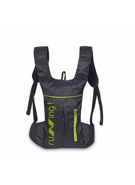 Nivia Running-2 Bag Pack, 100% Polyester, PU Coated Water resistant fabric , Highly durable and premium fabric ,(Black)