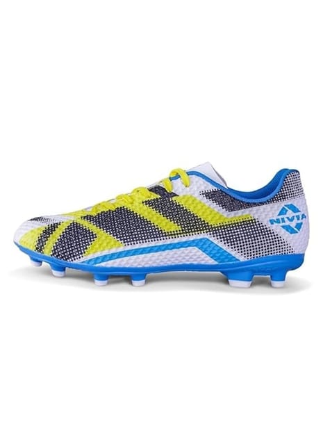 Nivia Dagger Football Studs for Men | Sports Shoes for Men ( White/Blue )