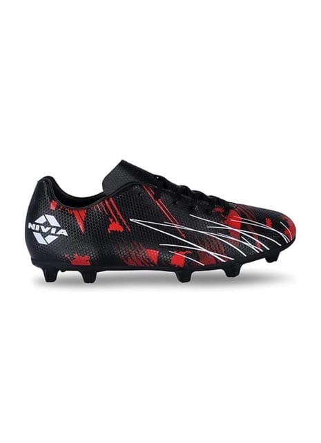 NIVIA Infra 2.0 Men’s Football Shoes | Lightweight Comfort & Maximum Grip | Best for Competitive Soccer Players | Sports Cleats | Football Footwear | Football Sports Shoes | (Black) |