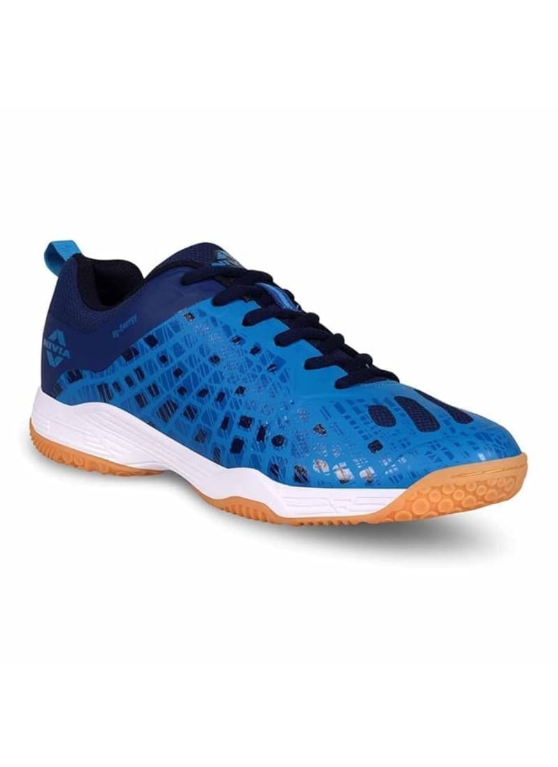 Nivia HY-Energy Badminton Shoes for Men | Ultimate Footwear for Badminton, Padel, and Pickleball | High-Performance, Non-Marking Court Shoes | Elevate Your Court Play (Blue)