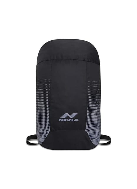 Nivia Polyester Deflate-03 Backpack/For Men/Women ( Black/Grey )