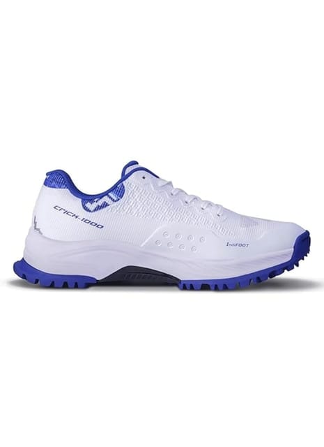 Nivia Crick-1000 2.0 Cricket Shoes for Men ( White/Nautical Blue )