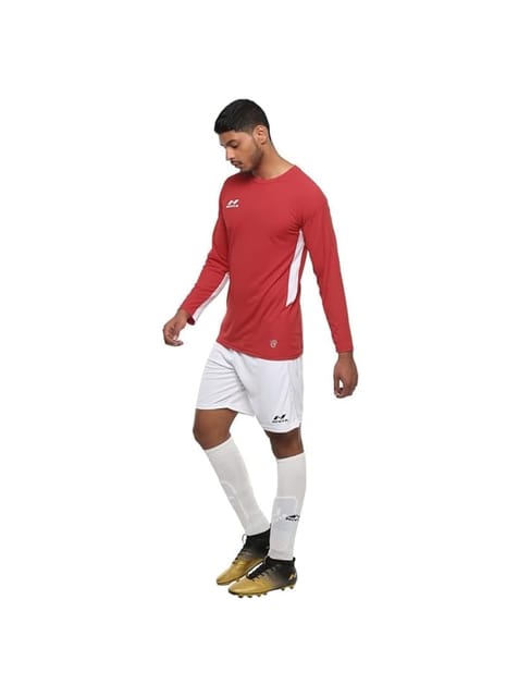 Nivia Encounter Football Jersey Set Full Sleeves for Men Red