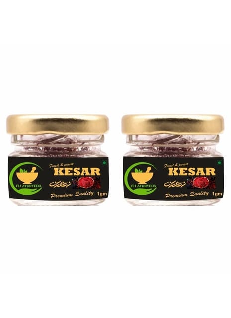 FIJ AYURVEDA Saffron Thread Kesar/ Keshar/ Zafran /Jafran (A++ Grade) – 2GM (Combo Pack)