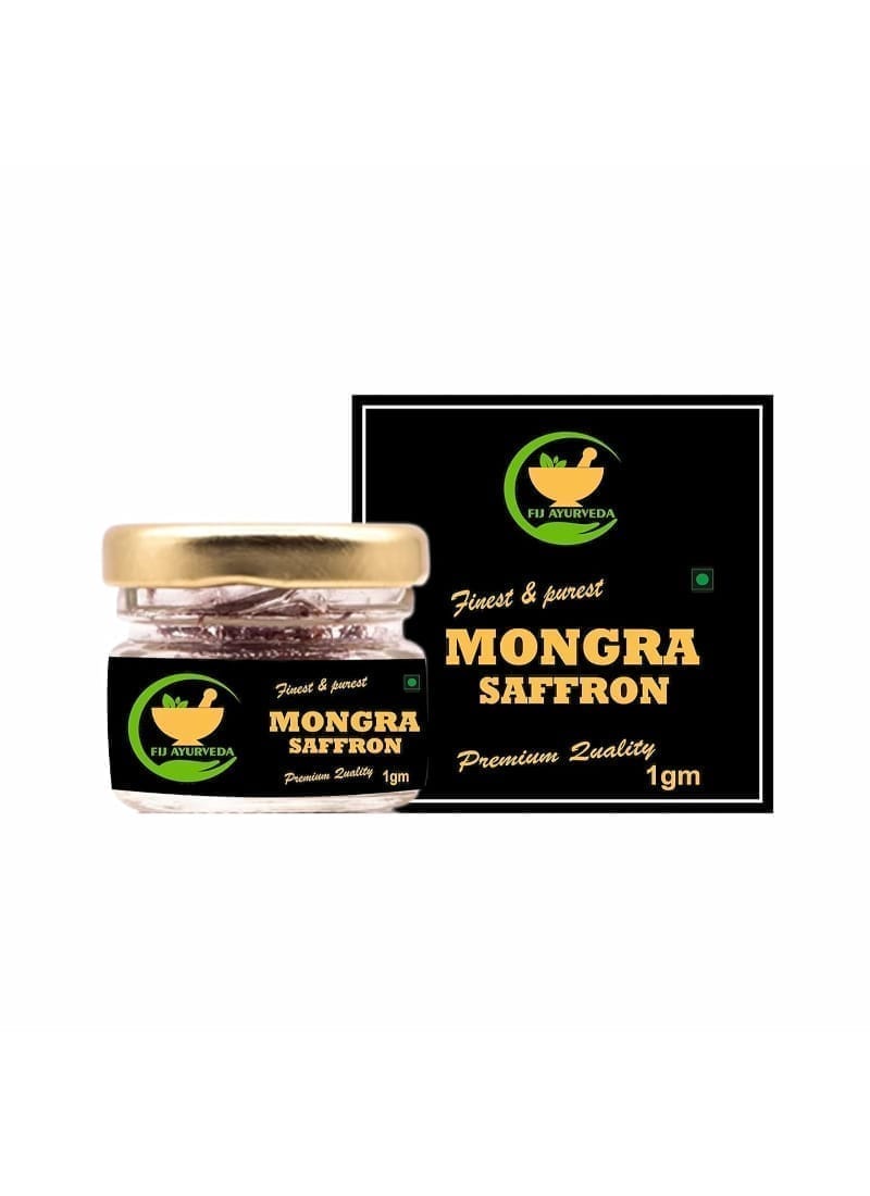 FIJ AYURVEDA Natural & Finest Grade A++ Mongra Saffron Thread Kesar/ Keshar/ Zafran /Jafran – 1GM
