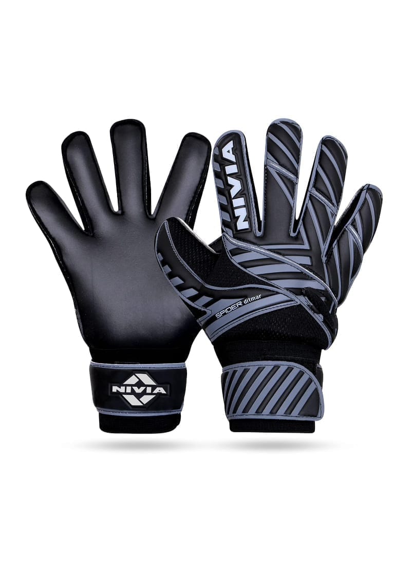 Nivia Ditmar Spider Goalkeeper Gloves for Men & Women, for Football (Black) L