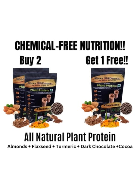 Sheer Madness Plant Protein Chocolate 750 gm ( Buy 2 Get 1 Free)